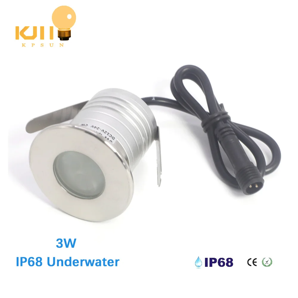 

3W Underwater Swimming Pool Waterproof Light IP68 DC12V Garden Swimming Pond Lamp Embed Spotlight for Square Fountain Lighting