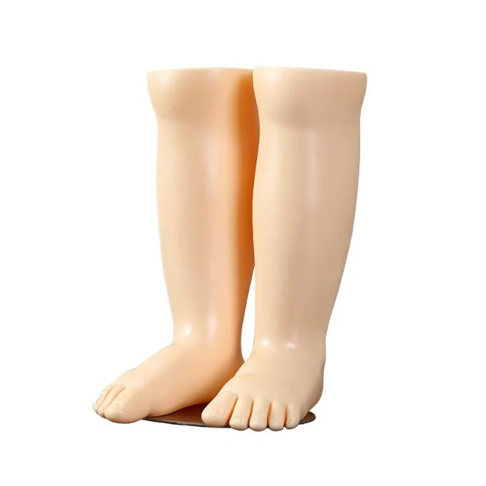 

Baby Glossy Child Leg Foot Mannequin Cloth Shoes Sock Display with Base Magnet Patches, 22*12cm, C769, 1Pair