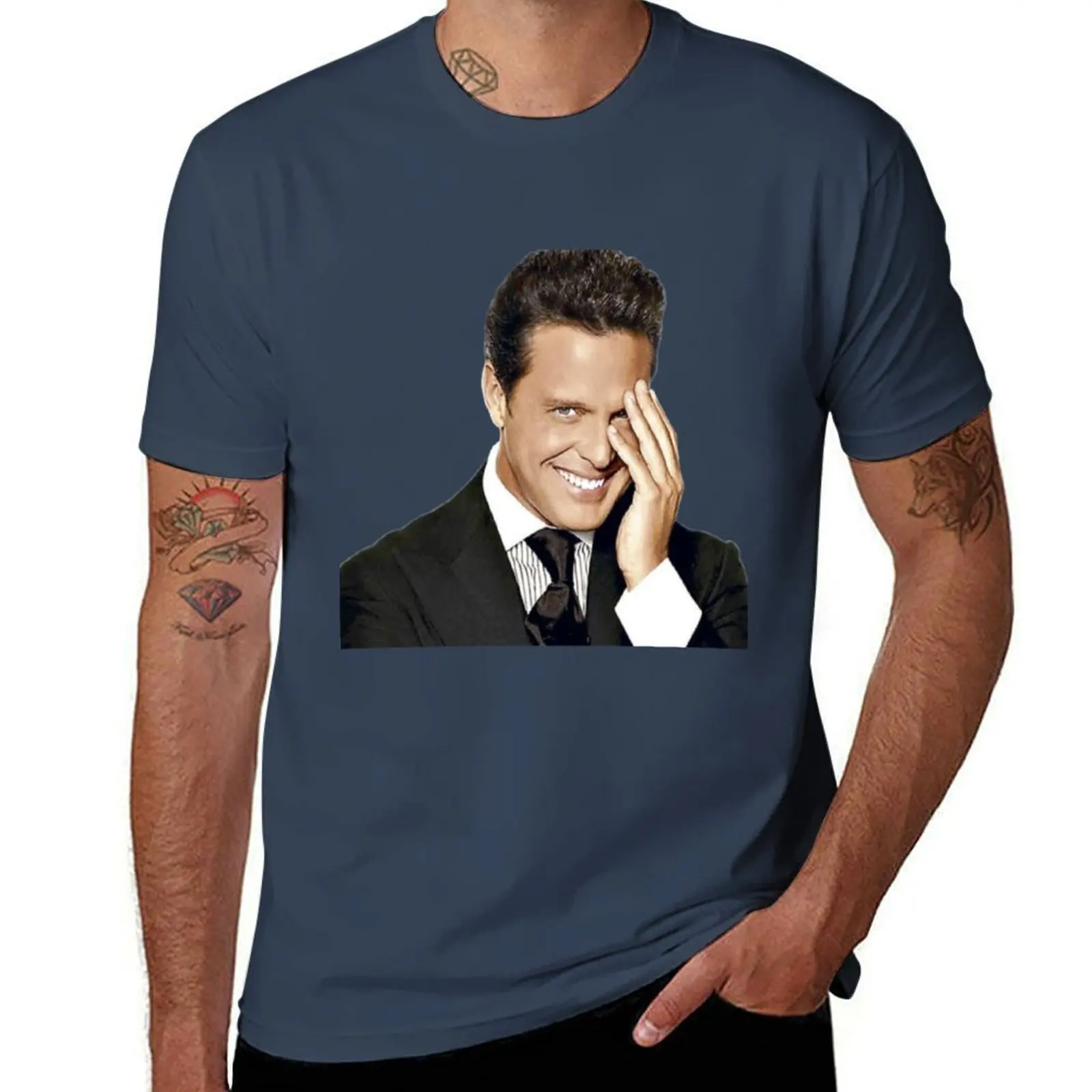 Camiseta Luis para hombre, camisetas de marca de lujo de alta calidad para hombre, Camiseta de algodón pesado