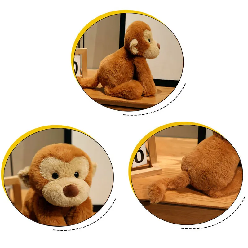 40cm kawaii boneca de pelúcia macaco realista animais de pelúcia brinquedo dos desenhos animados macaco boneca ornamento de mesa presentes de aniversário decoração para casa