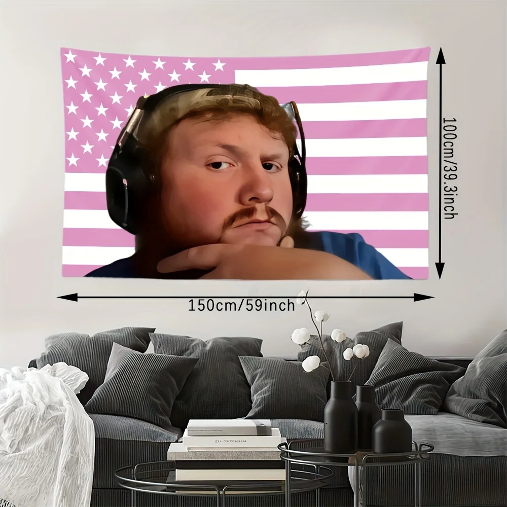 Customize A Quirky Caseohs Pink American Flag Humorous Tapestry for Gamers, Perfect for Home Decor, Wall Hanging, Bedroom, Dorm