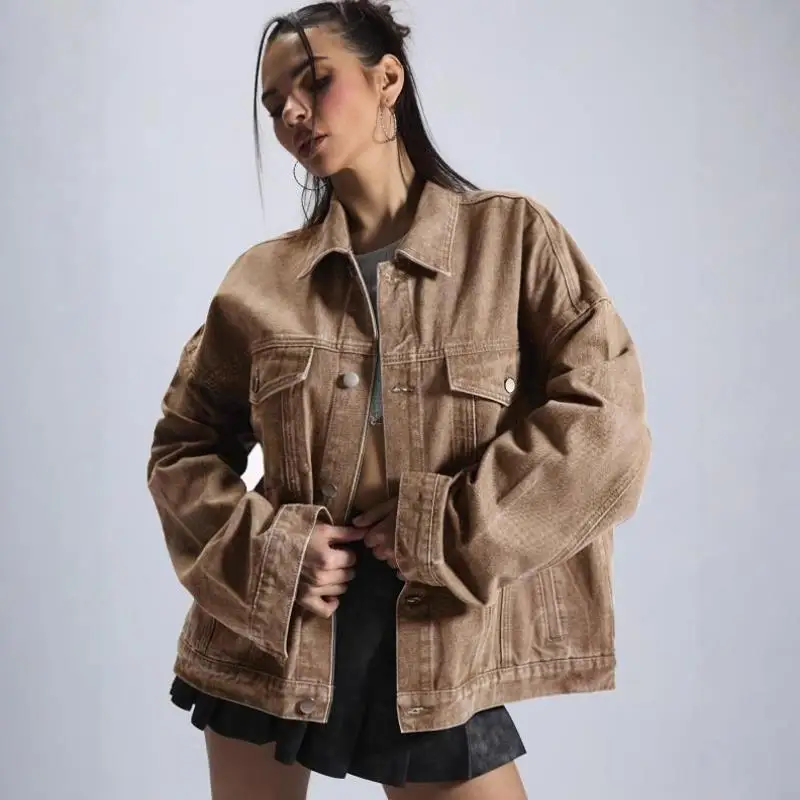 

Casual Long Sve Ladies Denim Jaet 2025 New Sle Cross-Border Faionable Youthful ulari ort Length Collar