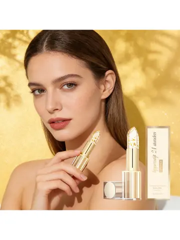 Gold Foil Color Changing Lipstick Fade Lip Line Enhance Plumpness Moisturizing Lip Perfect Daily Makeup Hyaluronic Acid Lip Balm