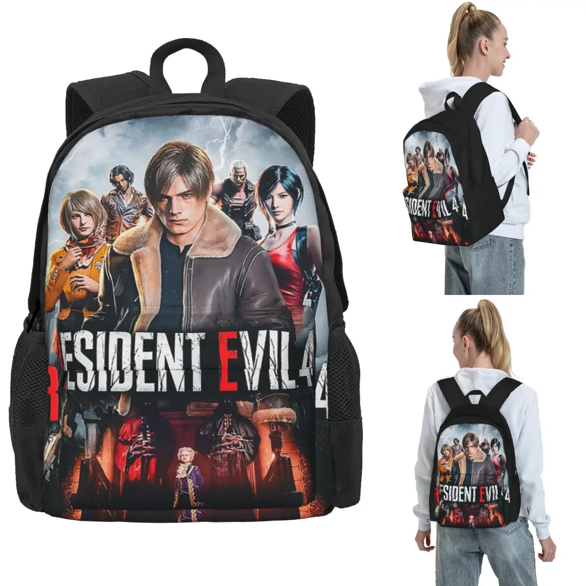 

Рюкзаки Resident Evils 4, забавные игры RE4, сумка для книг для мальчиков и девочек, детские школьные сумки большой вместимости, дорожный рюкзак, сумка на плечо