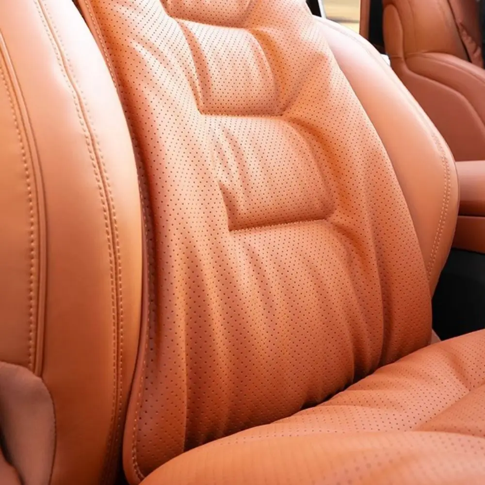 Non-slip Car Leather Cushion Universal Good Breathability Ventilated Four-season Cushion Soft Cotton Auto Seat Cushion Travel