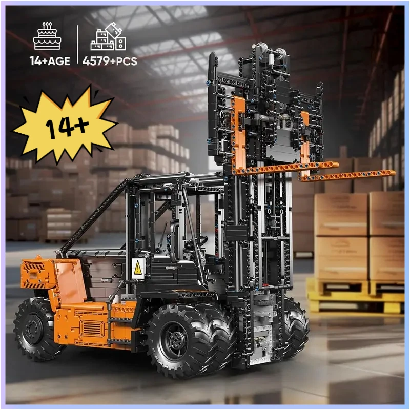 

MOLD KING 17044, технология 1:6, сверхмощный вилочный погрузчик, набор строительных блоков с управлением через приложение для взрослых и мальчиков