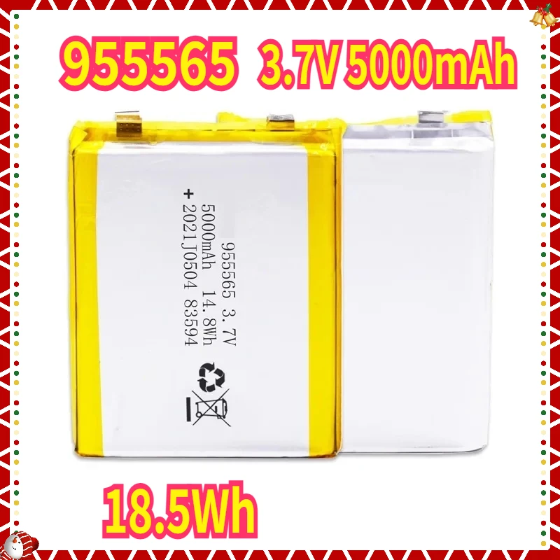 

New 3.7V 5000mAh Lithium Polymer Batteries 955565 Rechargeable Battery For Power Bank Bluetooth Speakers Tablet DVD Accessories