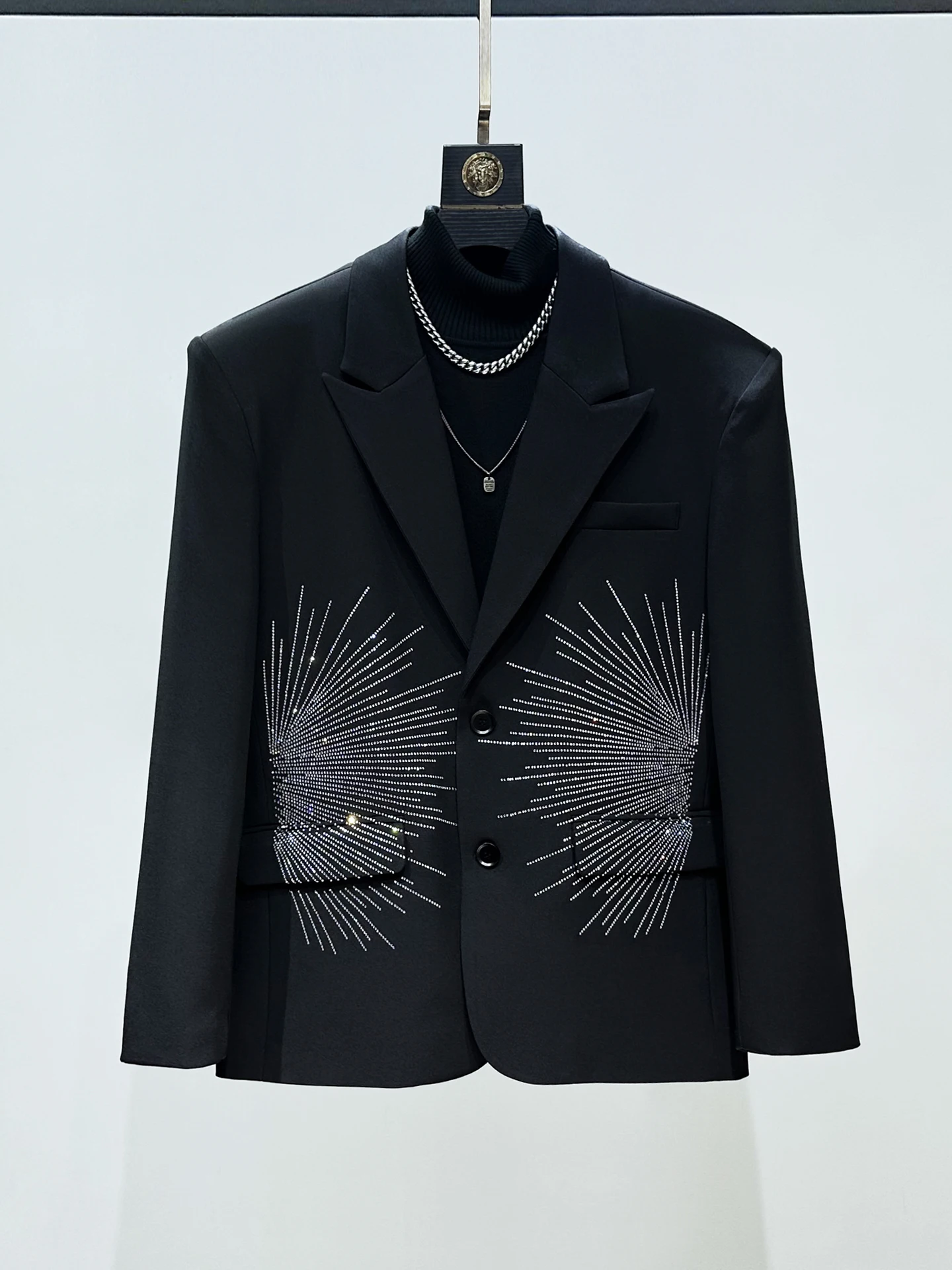 

Мужской модный пиджак Bla Suit с подплечниками в западном стиле, роскошный, трендовый, повседневный, весенне-осенний, с длинным рукавом