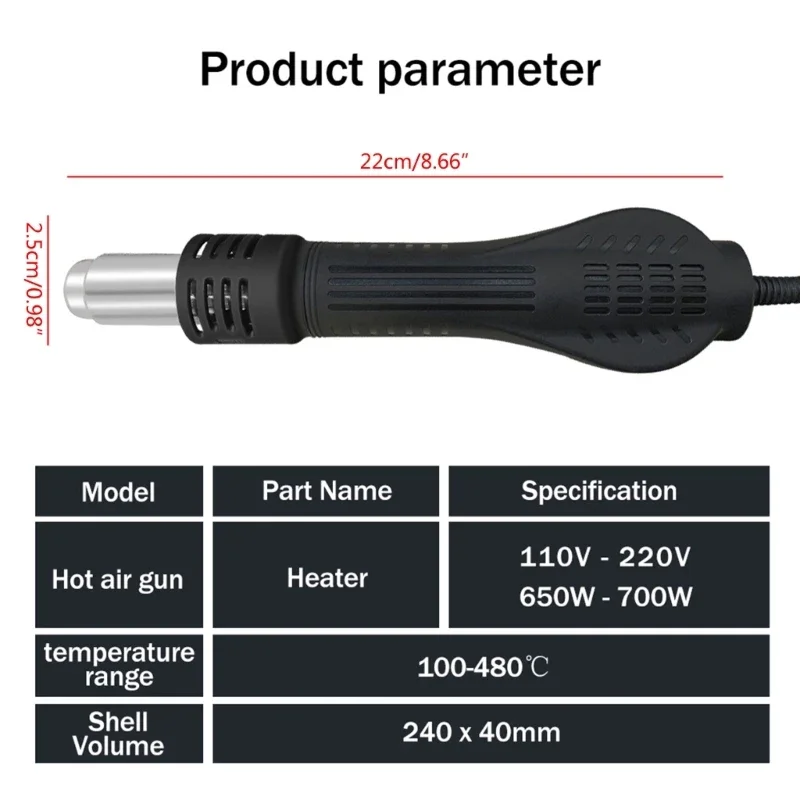 Soldering Station Portable Digital Hot Air Guns BGA Rework Solder Station Hot Air Blower Heat Guns for 858A 858D 868D