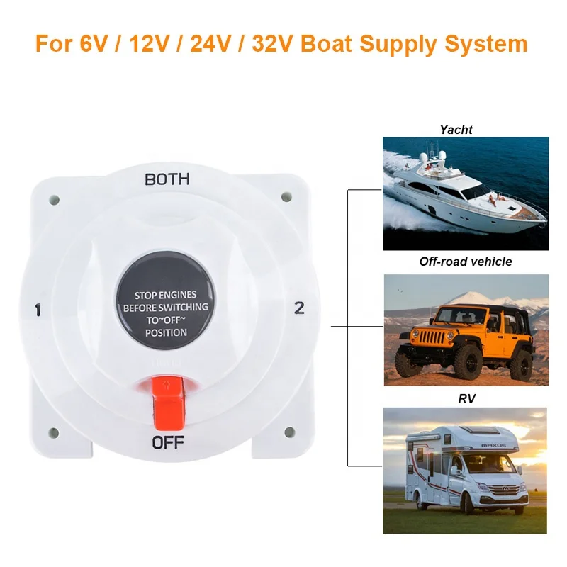 12-36V 175A Battery Switch BOTH/Off Dual Battery Isolator Selector Switch for Boat/RV/Caravan/Yacht