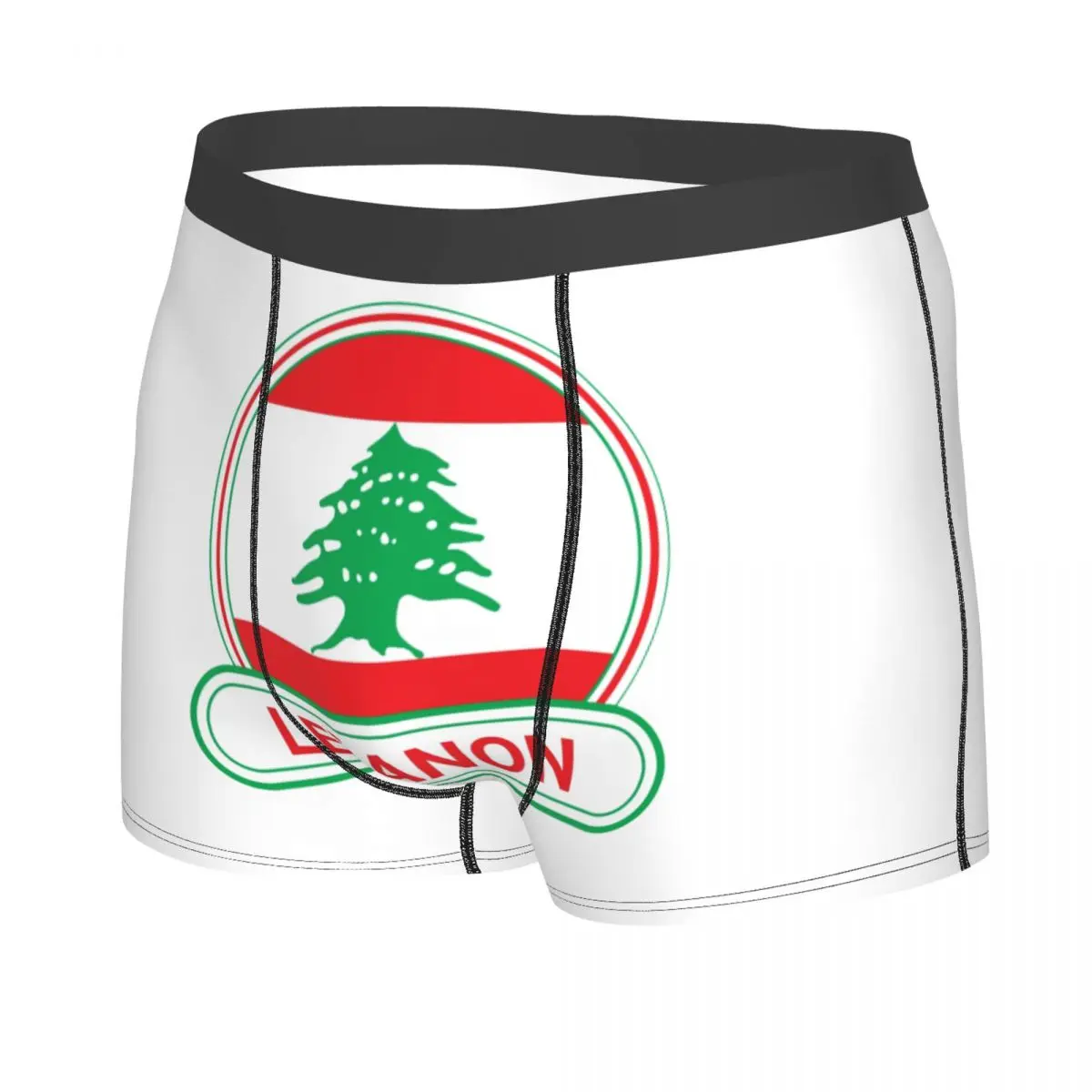 Custom Lebanon Country Badge Underwear Men Sexy Printed Customized Lebanon Flag Boxer Shorts Panties