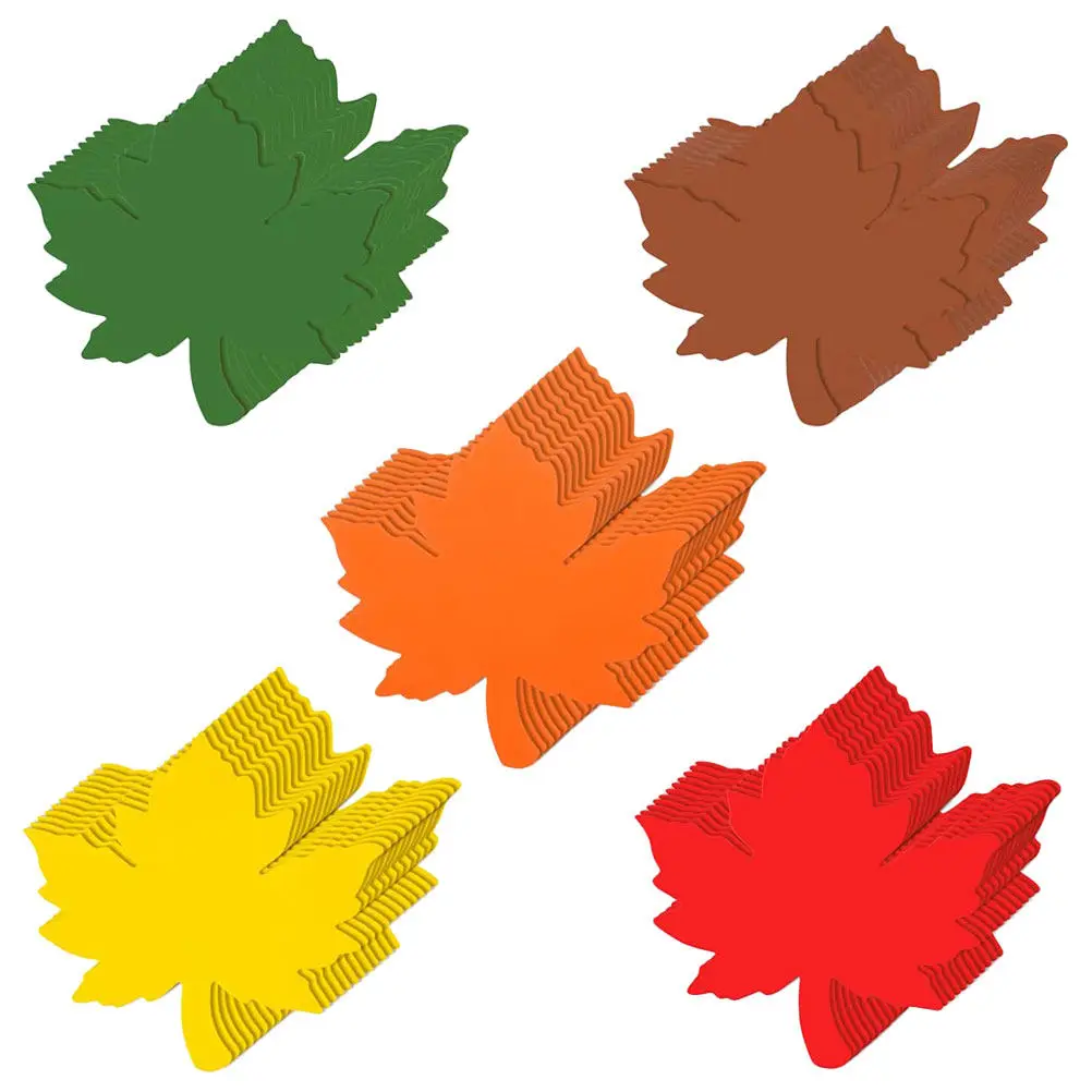 

60Pcs Autumn Maple Leaves Cardstock Cutouts Fall Thanksgiving Classroom Bulletin Board Decorations Leaf Cutouts Paper Craft Wall