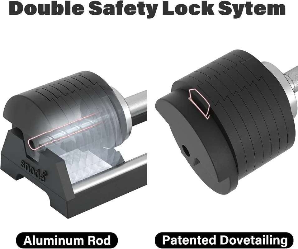 ชุดดัมเบลปรับน้ำหนักได้ AD80 Drop Proof 80 ปอนด์ - น้ำหนักปรับได้พร้อมแผ่นเหล็กหล่อและแท่นวาง, ด้ามจับแบบมีลายกันลื่น