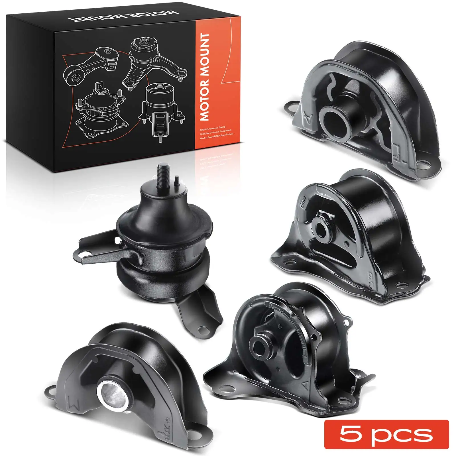 Frankberg 1x Getriebelagerlager+4x Motorlager Links für Honda CR-V I RD EJ EM1 2.0L 1.6L A6585 50820S0XA01 50805S3VA81 EM8575