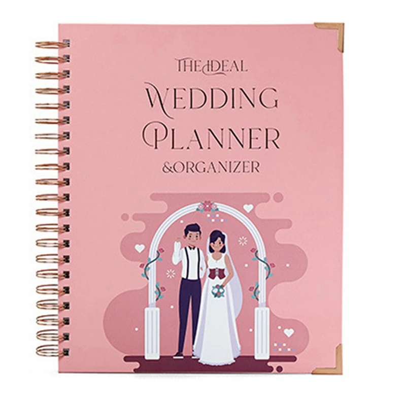 

Wedding Planner For Bride - Planning Book And Organizer, Bridal Binder With Countdown Calendar Valentine's Day Gift Durable