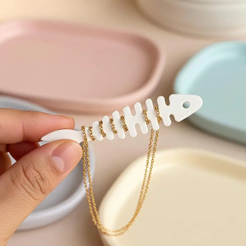 Sardine Tin Jewelry Box 3D Printed Ultra Light Easy Open Lid Portable Jewelry Holder for Summer Vacation Travel