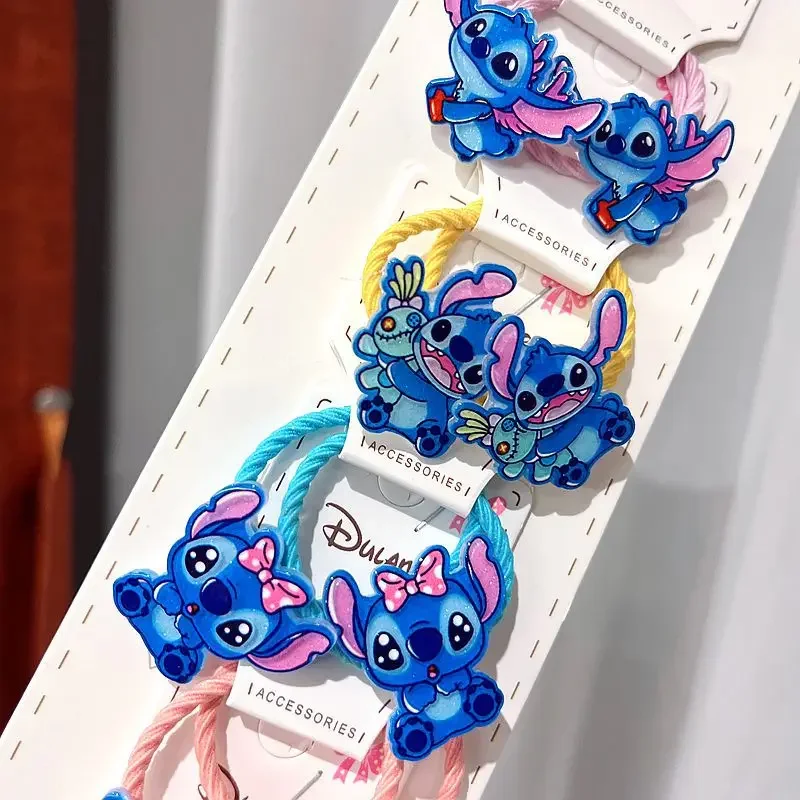 5/10pcs Disney Anime Lilo & Stitch fasce per capelli Kawaii Stitch Hairpin Cartoon elastico accessori per capelli ragazza regali di compleanno