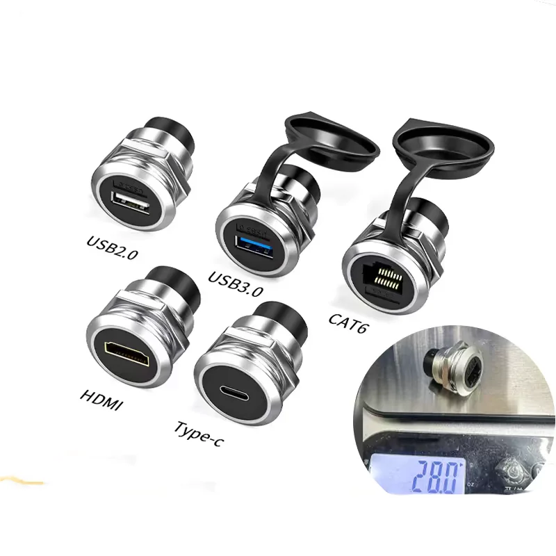 

Module RJ45 CAT6 USB 2.0 3.0 Type C HDMI-Jack Socket Through Network Panel Mounting Electronic Connector Cat 6 With Dust Cap
