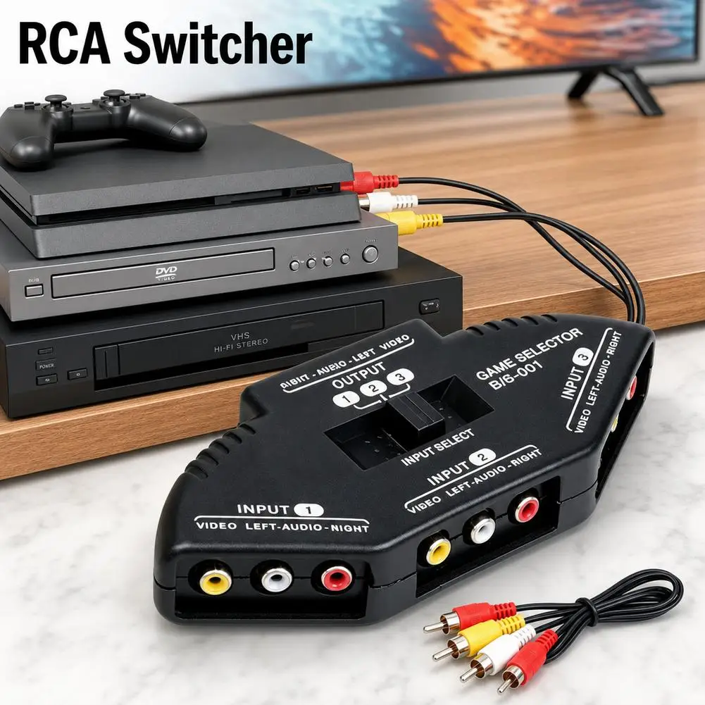 AV Switcher 3-in-1-out-2in-1-outAV Distributor 3-in-1-outAV Converter Wiring Signal Distributor
