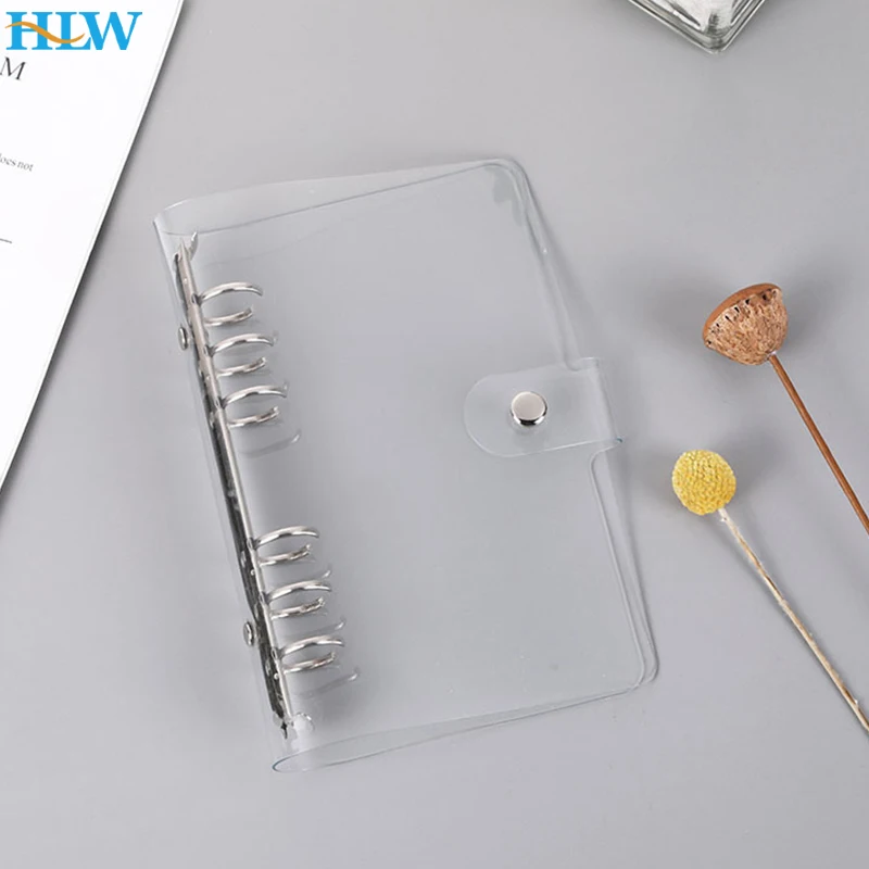 A4 A5 A6 Transparent Waterproof Plastic Clip File Folder Notebook Loose Leaf Ring Binder Planner Agenda School Office Supplies