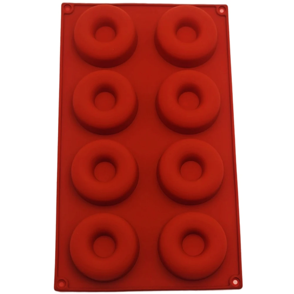8 Cavity Mini Donut Silicone Cake Mold Hollow Round Doughnut Mould For Cake Chocolate Mousse Dessert Jelly Candy DIY Baking Tool