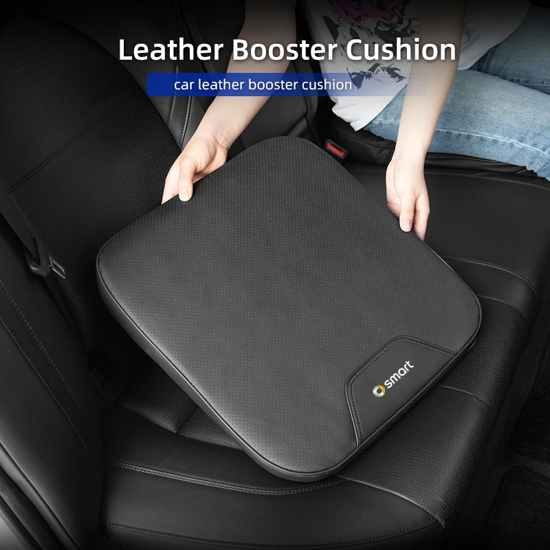 Car Seat Booster Cushion PU Leather Memory Foam Pad Car Interior For Smart Fortwo 451 450 453 Forfour EQ Cabrio Crossblade