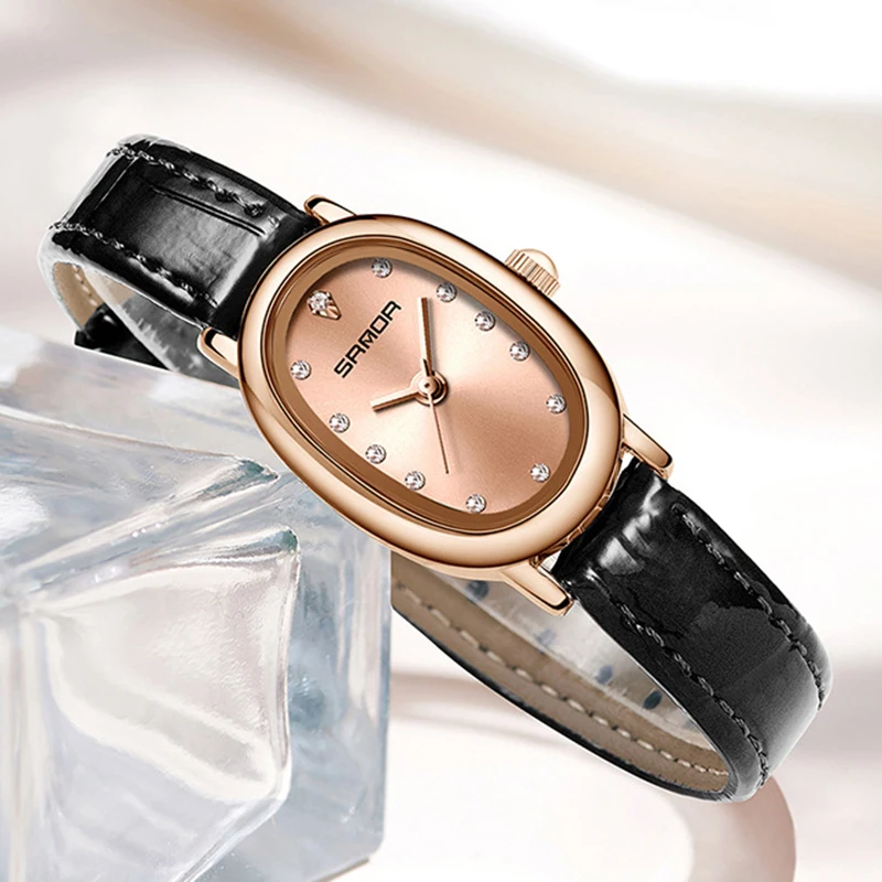 SANDA Women Quartz Watches Luxury Fashion Diamond Ladies Watch Waterproof Stainless Stain Wristwatch Girlfriend Gift Dress Watch