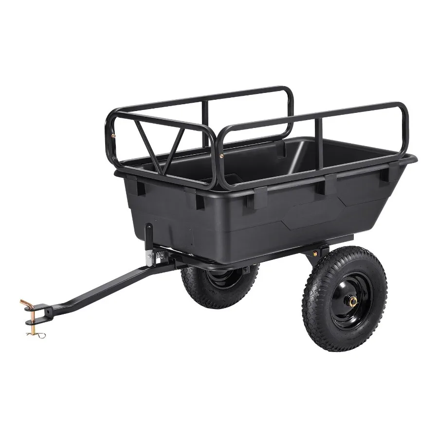 

Dump Trailer 500 lbs 10 Cu. Ft Tow Behind Plastic Garden ATV Trailer Cart