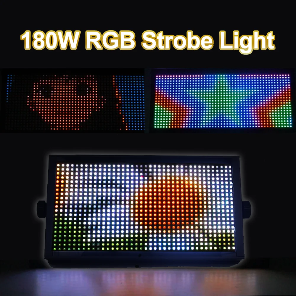 

НОВЫЙ 180 Вт RGB стробоскоп с эффектом смыва, мини-ЭКРАН для DJ, дискотеки, вечеринки, свадебного шоу, клубного освещения