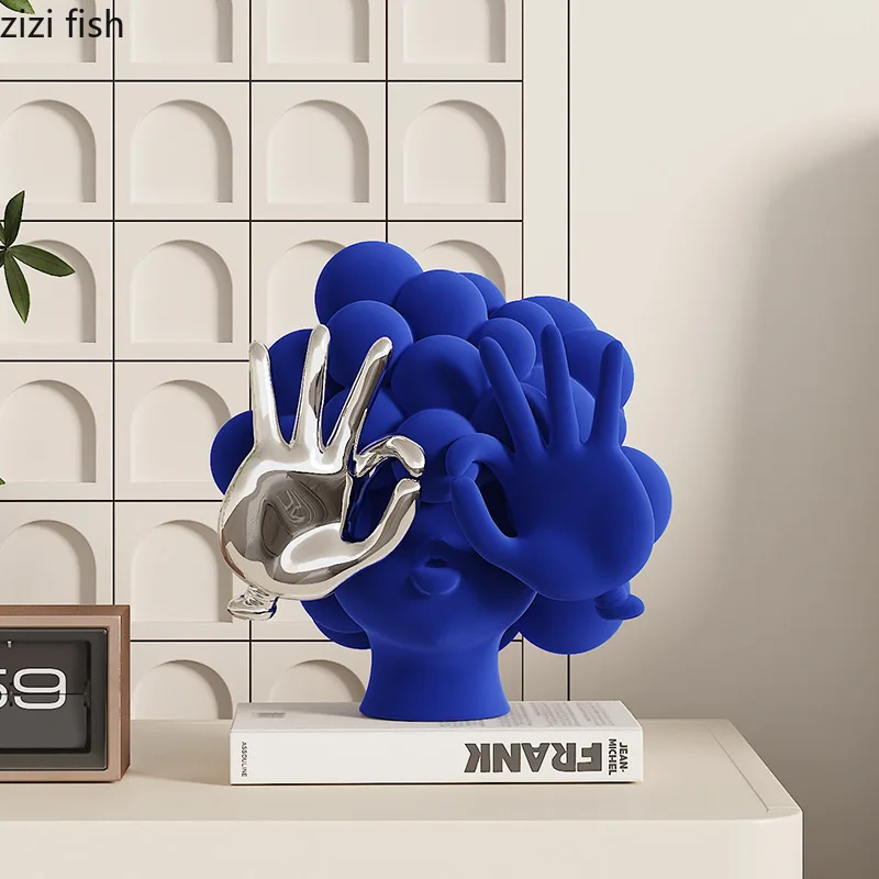 Abstract Character Sculpture Resin Flocking Women Statue Desktop Decoration Crafts Minimalist Figure Decoration Birthday Gift
