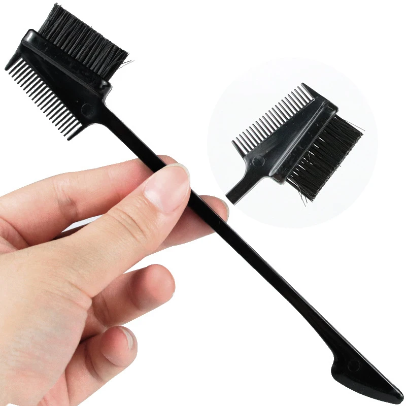 A97T 6 Pieces 3 In 1 Hair Edge Brush Double Sided Hair Comb Pack (Random Color)