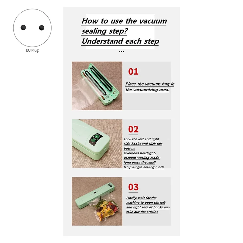 Máquina De Embalagem De Aferidor De Vácuo Elétrico, Máquina De Vedação A Vácuo Para Cozinha Doméstica, Máquina De Embalagem Comercial, Plug UE