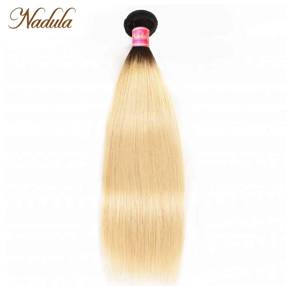 

NADULA HAIR 1b 613 bundle Brazilian Straight Hair Ombre Blond Human Hair Weaves 10-20inch Remy Hair Extensions Free Shipping