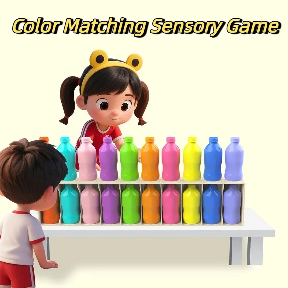 Kreatives Flaschen-Matching-Spiel, interaktive Früherziehung, Montessori-Farbsortierspielzeug, innovatives Denken, logisches Denken