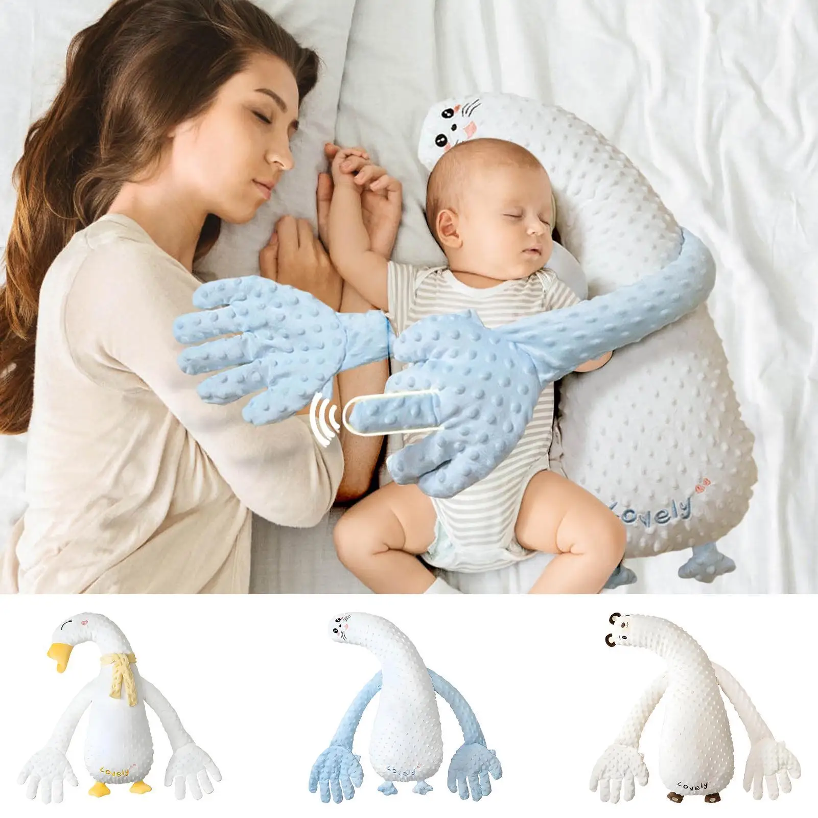 

Baby Patting Pillow Animal Design Baby Soothing Pillow Remote Mode Breathable Musical Toddler Hugger with Washable Cover