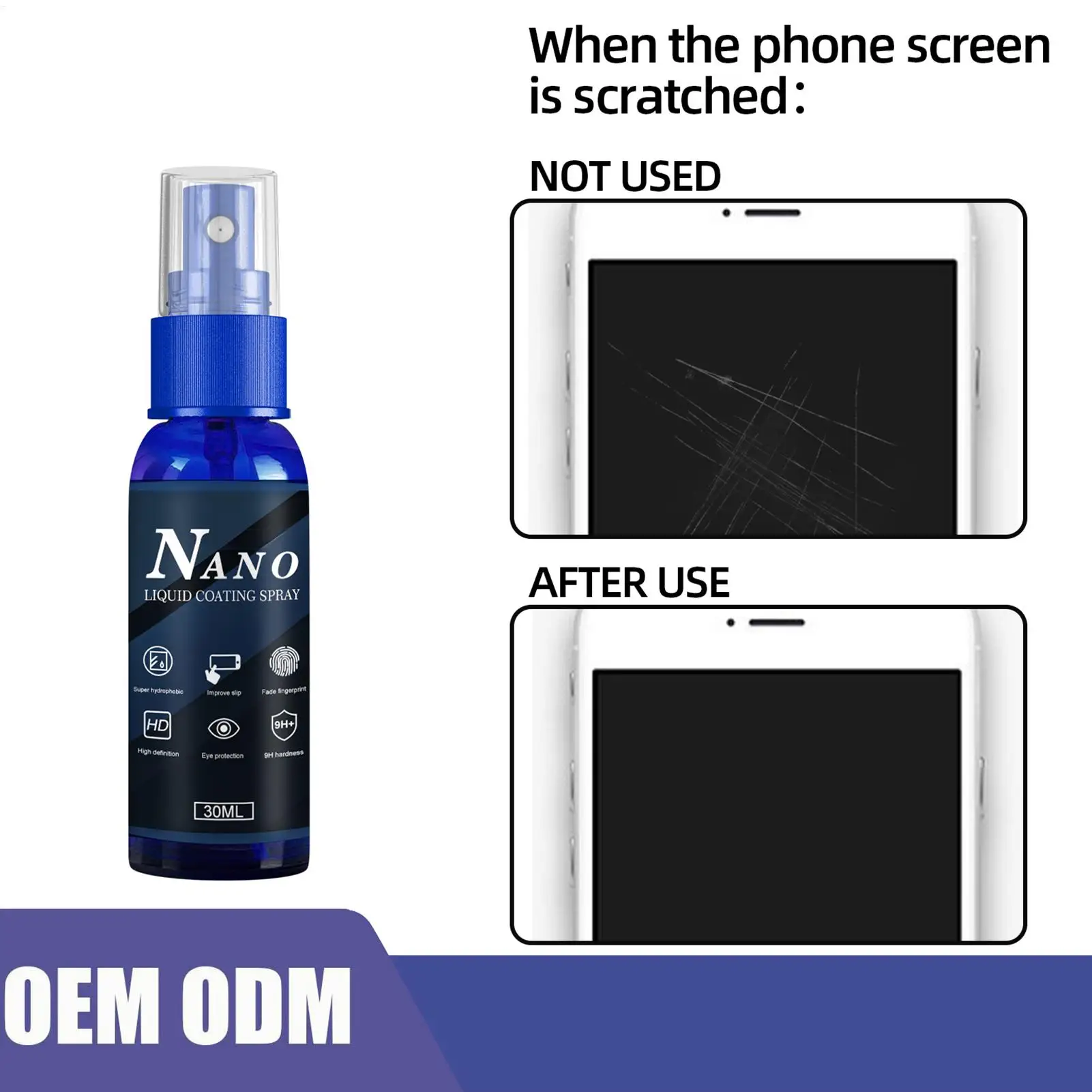 30ml Screen Protections Spray Hydrophobic Oleophobic Screen Film Liquid Protector Phone Accessories