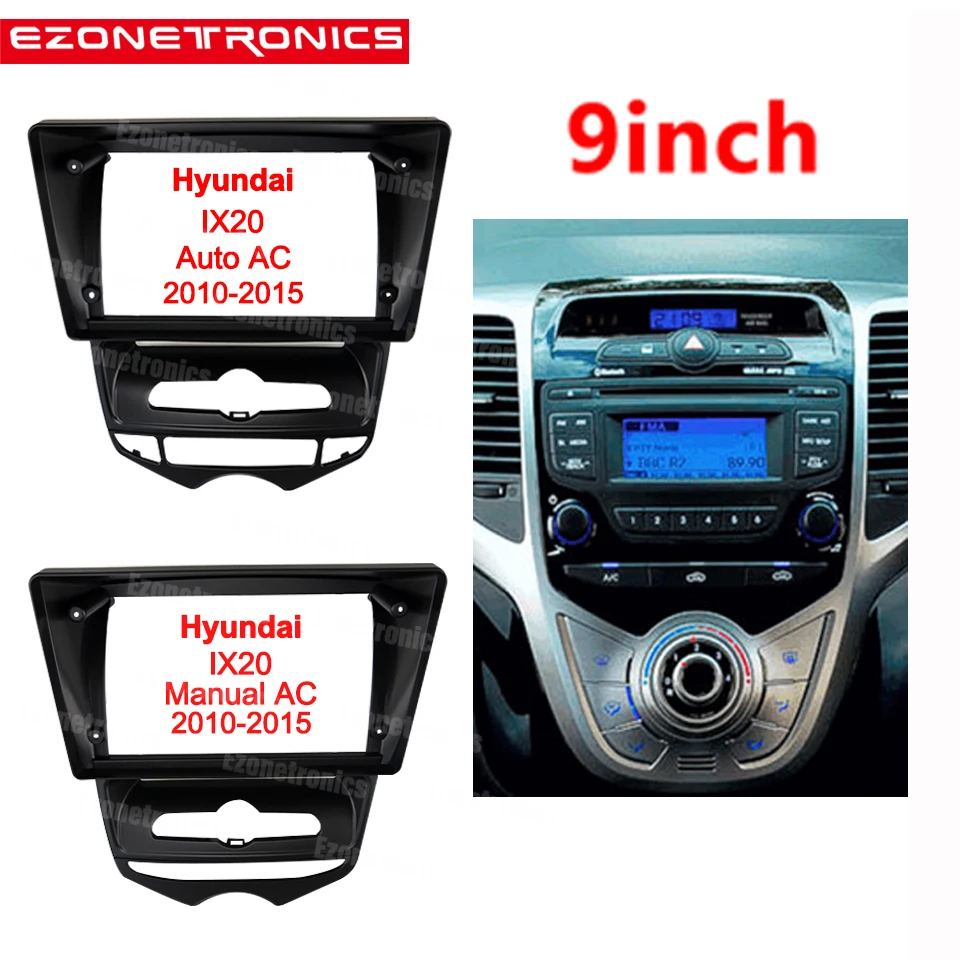 

9 Inch Car Fascia for Hyundai IX20 2010-2011-2014-2013-2015 Stereo Panel Dash Installation Dashboard Double Din Radio DVD Frame