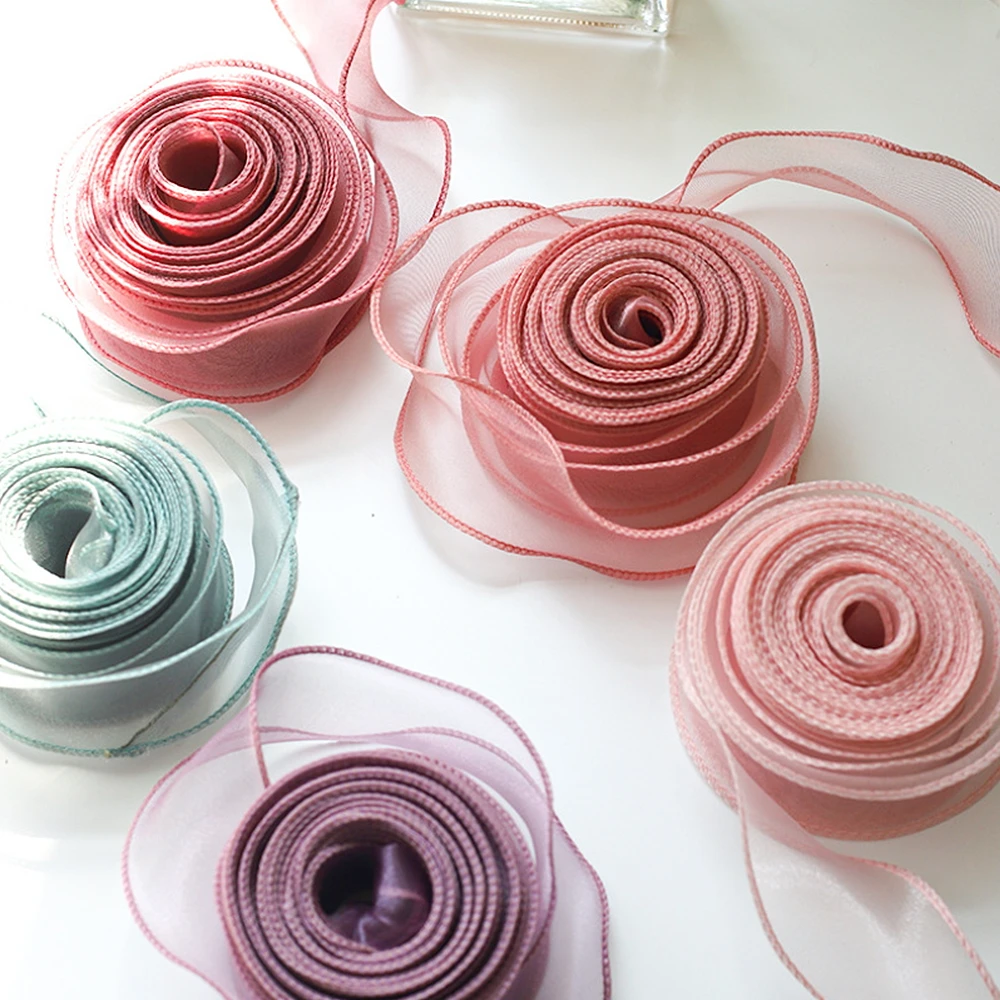 10Yards 40mm Organza Ribbon Gift Wrapping Lace Ribbon Handmade Gift Bow Homemade Hairpin Accessories Decoration