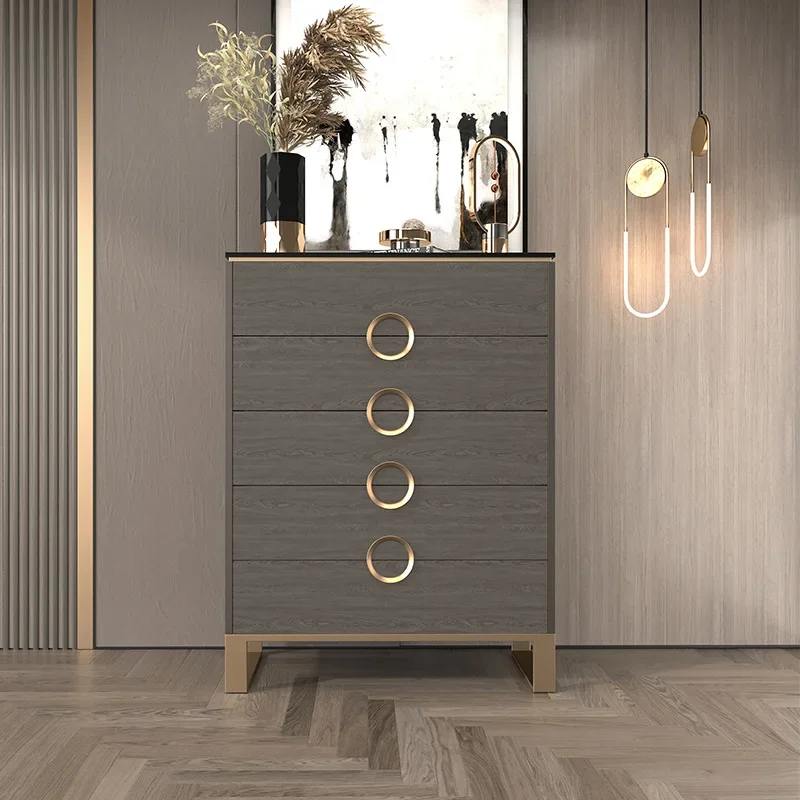 

Modern simple living room side cabinet, bedroom bucket cabinet, rock slab storage cabinet