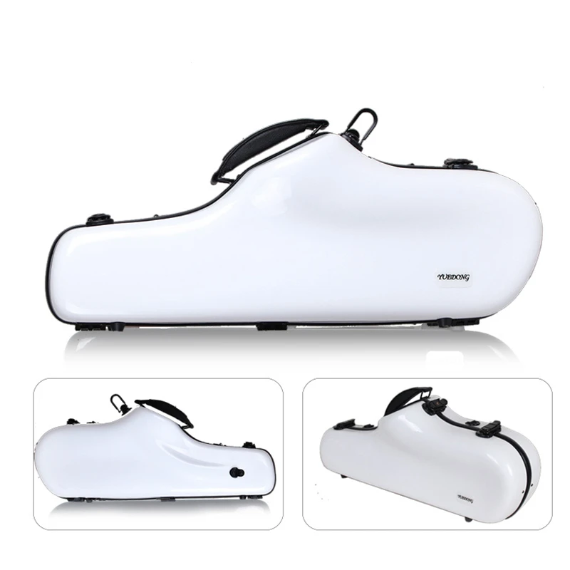 

white Eb Alto Saxophone Case Glass fiber reinforced plastic drop ABS Portable Backpack saxophone bag