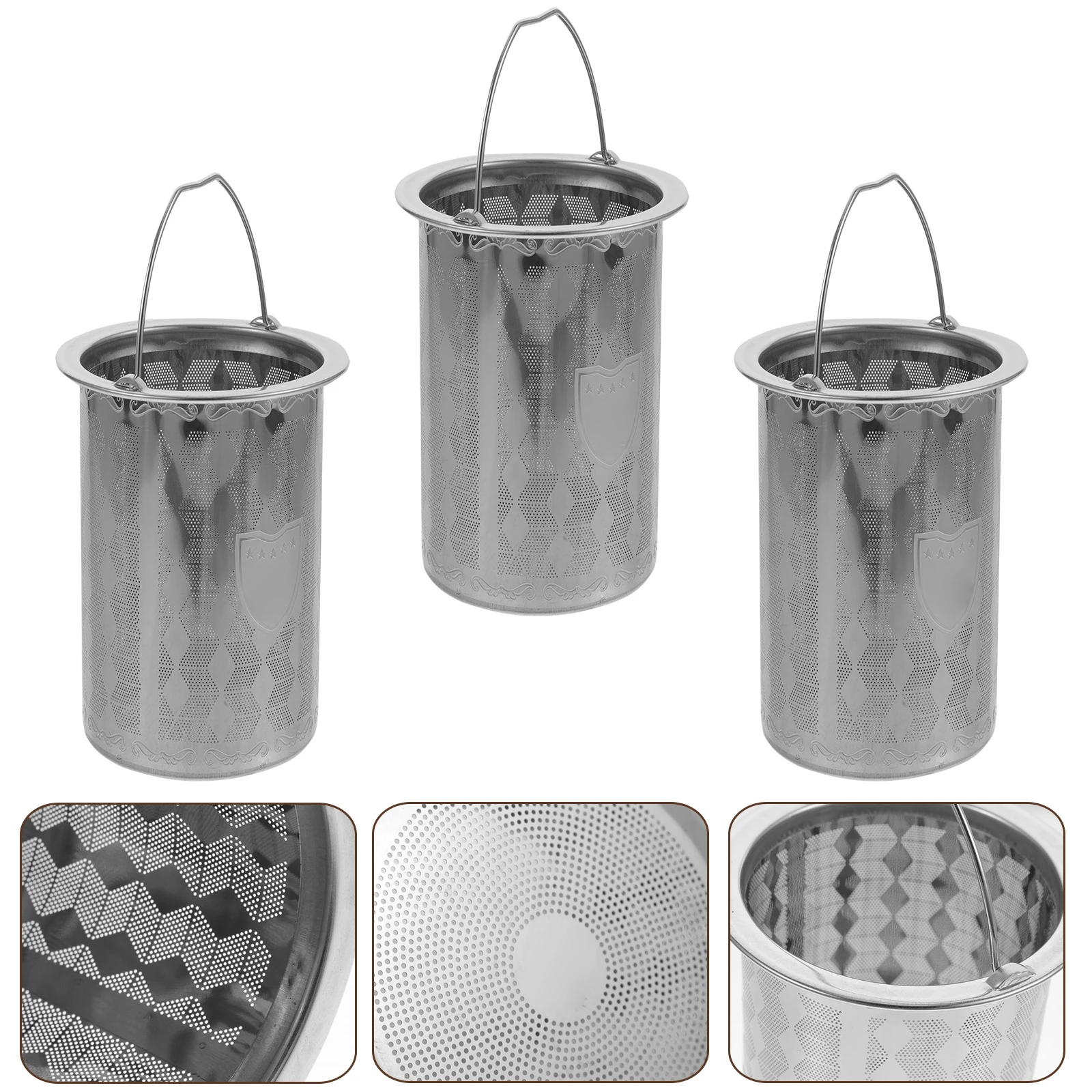 

3pcs Stainless Steel Pot Infuser Mesh Insert For Home Residue Strainer Filter Supplies Metal Filter Pot Replacement