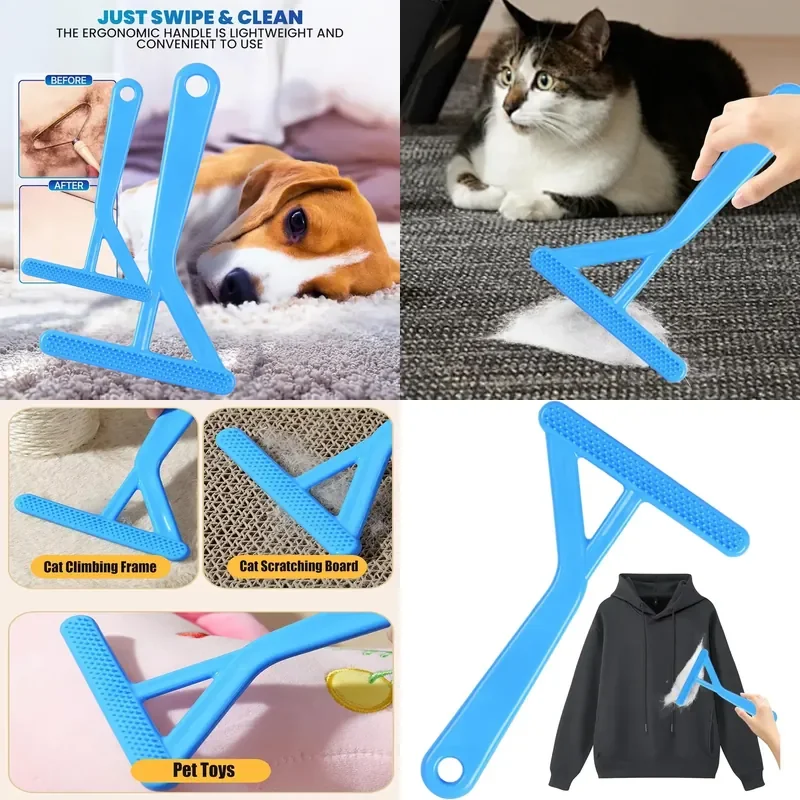 2PCS Pet Hair Remover Grooming Brush for Loose Undercoat Large Coat Carpet Hair Lifter Tool for Animal Fur