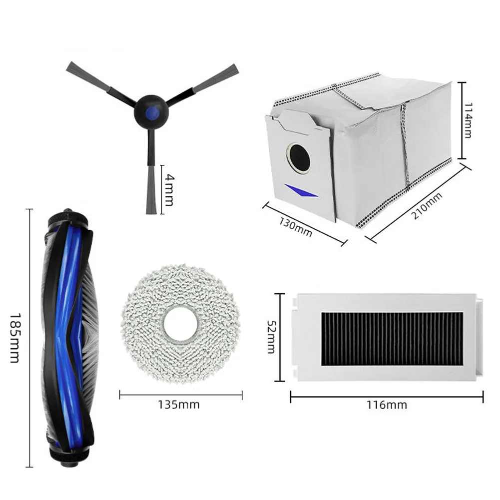 Filtro de Cepillo Lateral principal, paño de mopa, bolsa de polvo para Ecovacs, Deebot N30, OMNI, herramientas de limpieza del hogar, accesorios de limpieza