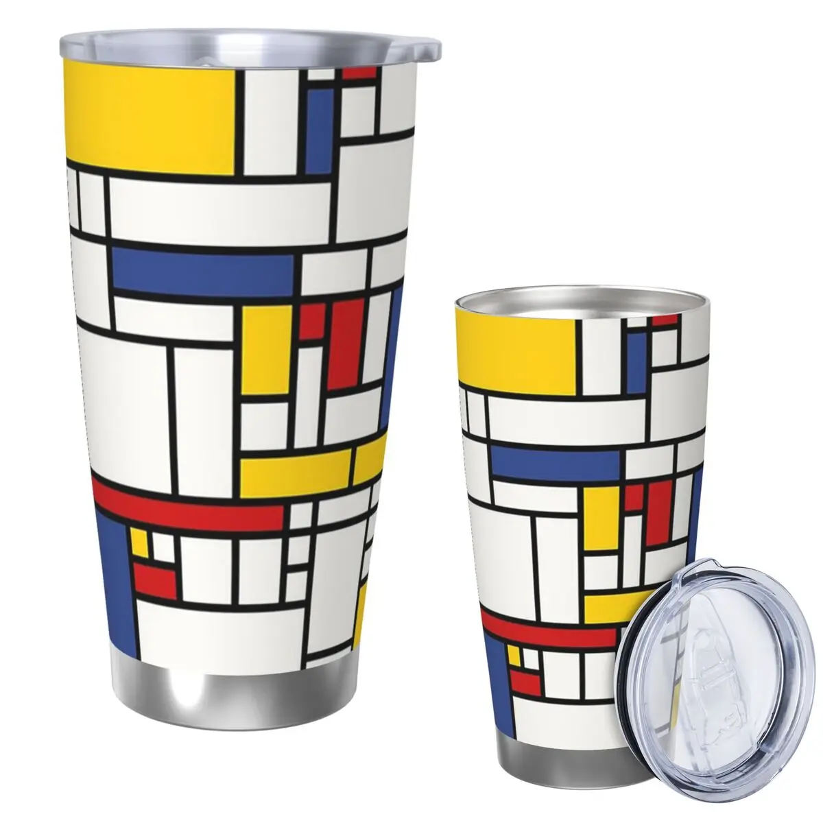 

Стакан Piet Mondrian из нержавеющей стали, кружки с вакуумной изоляцией, термохолодная чашка, соломинки с крышкой, 20 унций