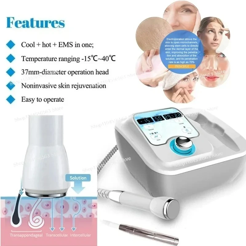 New Electroporation ION Facial Massager - D-Cool Frozen Cool & Hot Rejuvenation Beauty Equipment