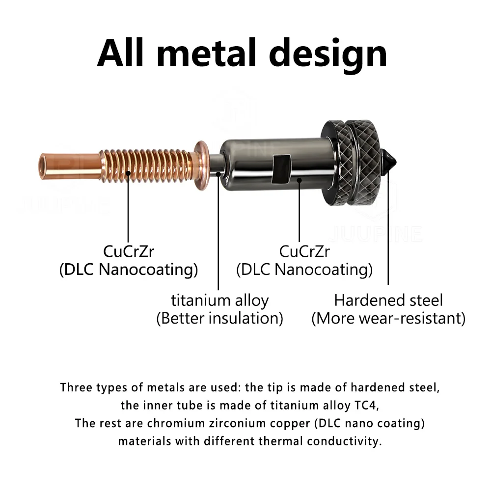 Upgrade Nozzle For Revo Ceramic Hotend Kit Replaceable Nozzles Hardened Brass 0.2/0.4/0.6/0.8mmHeatbreak TC4 Titanium For Hotend