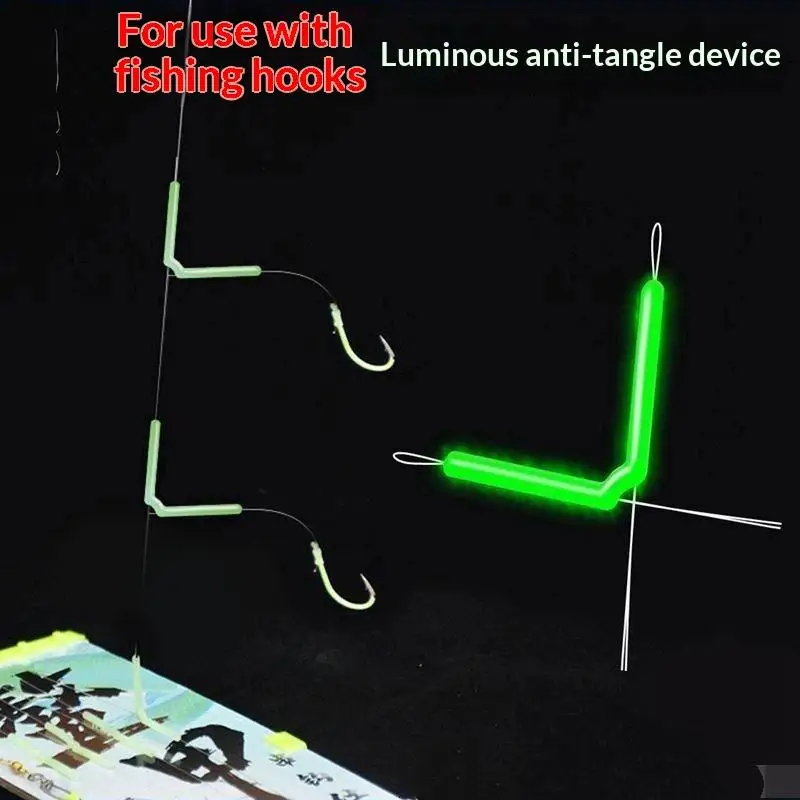 10Pcs Luminous Fishing Rig Anti Tangle Spacers Glow In Dark Prevent Line Tangling For Night Saltwater Freshwater Fishing