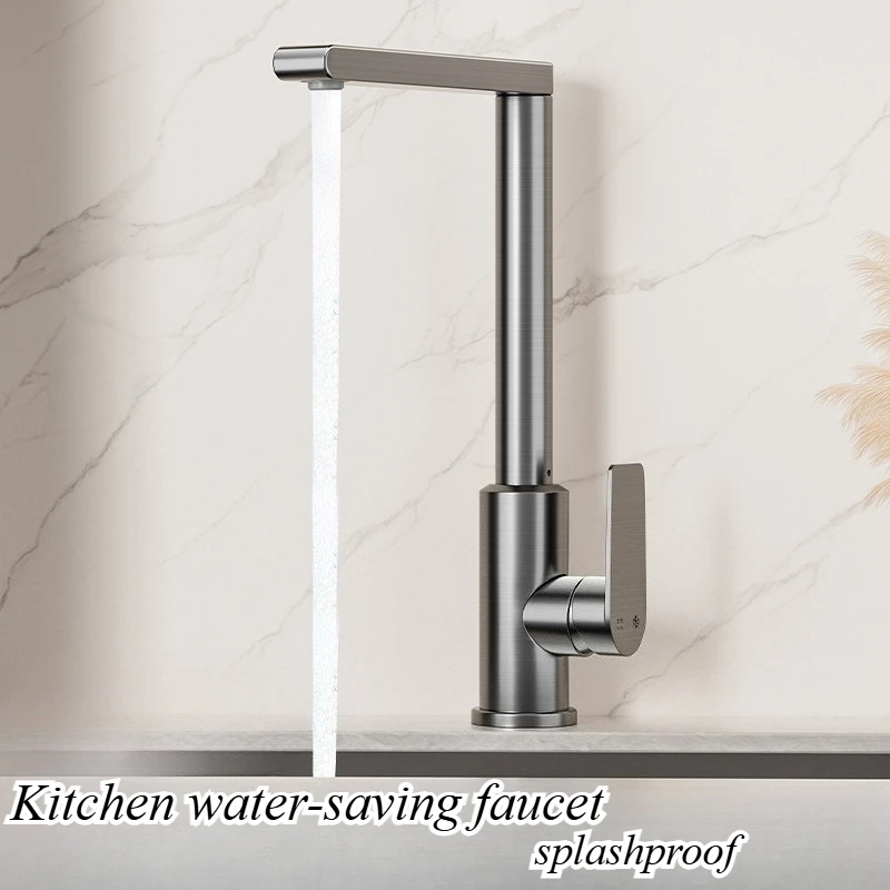 

New kitchen splash-proof faucet, household rotatable kitchen faucet, gray sink hot and cold faucet