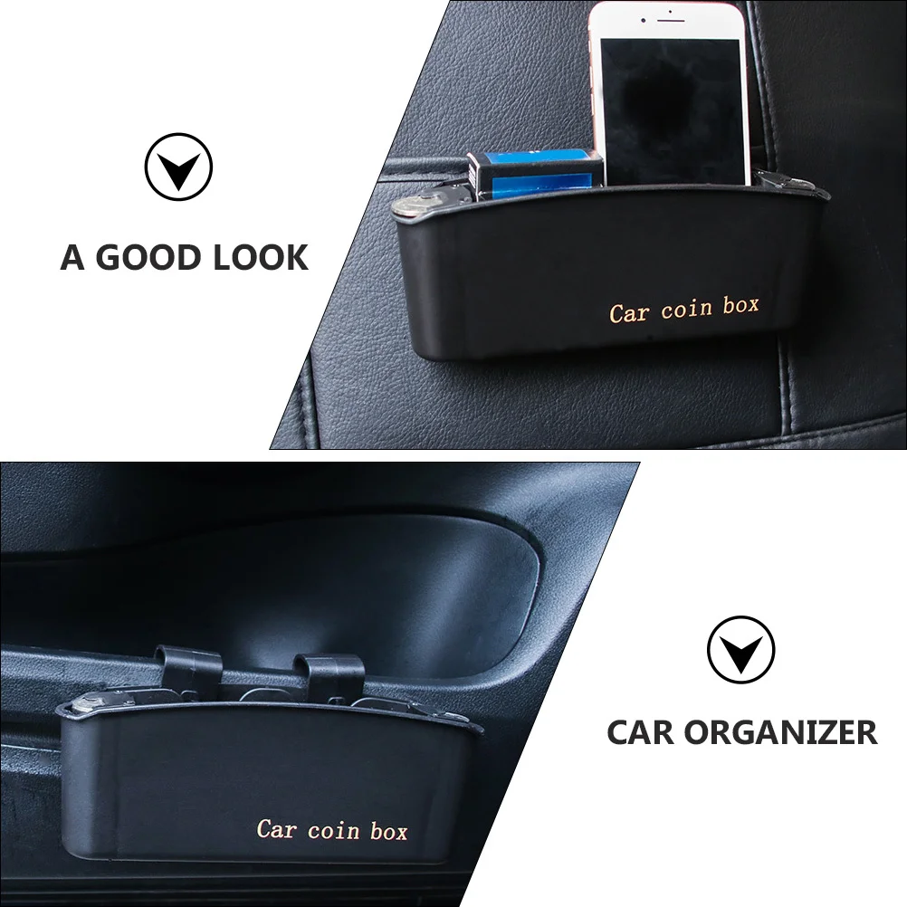 

2 pcs Door Storage Box Seat Gap Filler Organizer For Coins Trash Stowing Holder Car Trash Can Storage Box