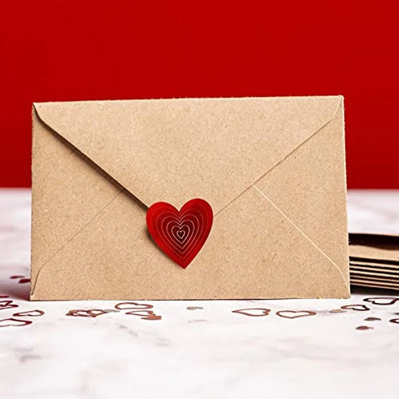 100-500pcs Red Heart Label Stickers Valentine\'s Day Gift Packaging Seal Candy Bag Wedding Decor Stationery Sticker 1inch